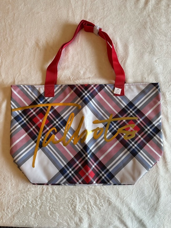 Talbots Handbags - NWT Talbots Red Plaid Tote with Gold Logo